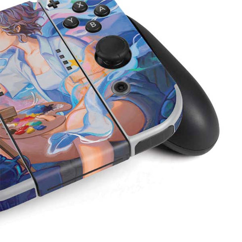 Rainbow Anime Artist Painter by Ivy Dolamore Nintendo Switch OLED (2021) Skin